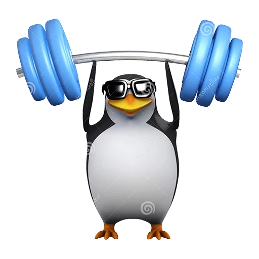 🏋 Стикер «Dank 3d stock penguins» для Telegram