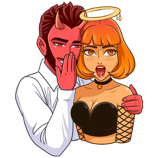 😏 Стикер «Chili Devil & Honey Angel» для Telegram