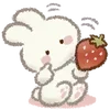 Стикер 17 Strawberry and rabbit