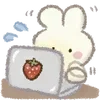 Стикер 38 Strawberry and rabbit