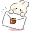 Стикер 27 Strawberry and rabbit