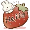 Стикер 8 Strawberry and rabbit