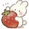 Стикер 3 Strawberry and rabbit