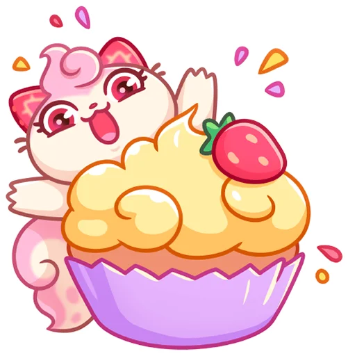 🧁 Стикер «Клубничка Душечка без надписей» для Telegram
