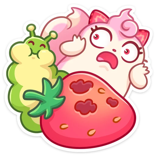 😳 Стикер «Клубничка Душечка без надписей» для Telegram