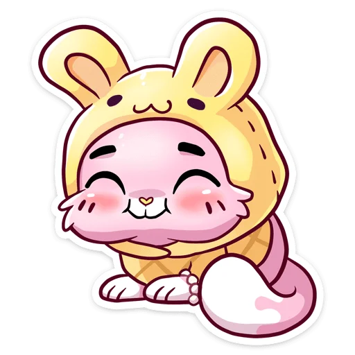 🐰 Стикер «Клубничная Ванилька без надписей» для Telegram