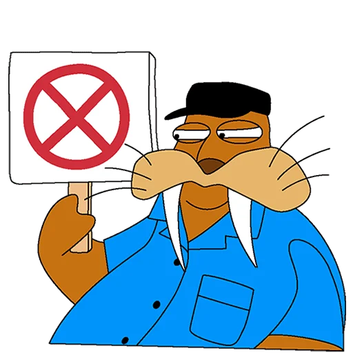 🚫 Стикер «Клубника и Морж Без Текста» для Telegram