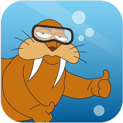 👍 Стикер «Клубника и Морж Без Текста» для Telegram