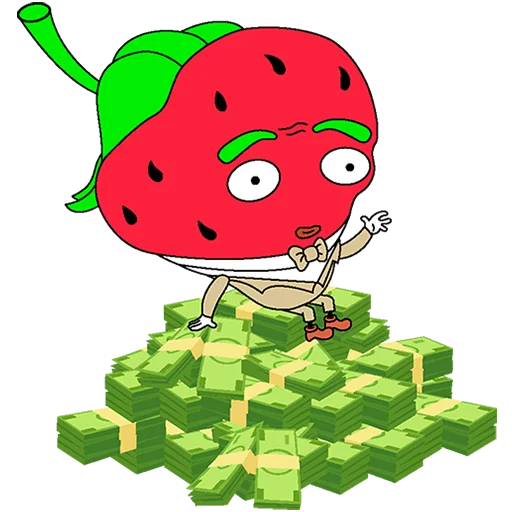 🤑 Стикер «Клубника и Морж Без Текста» для Telegram