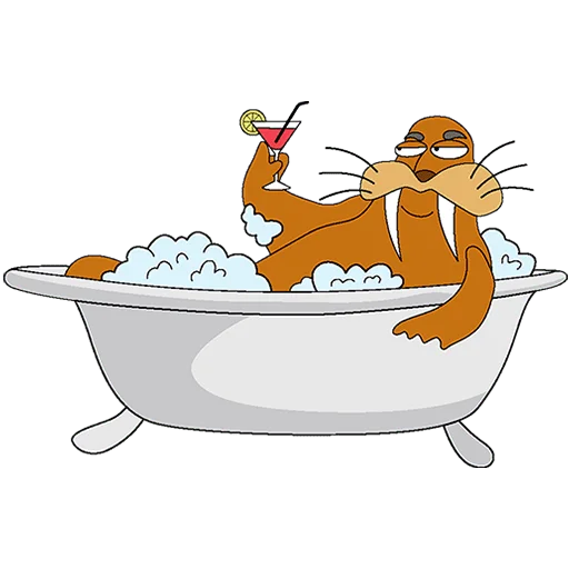 🍸 Стикер «Клубника и Морж Без Текста» для Telegram