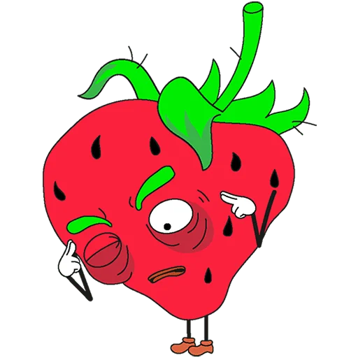 🤔 Стикер «Клубника и Морж Без Текста» для Telegram