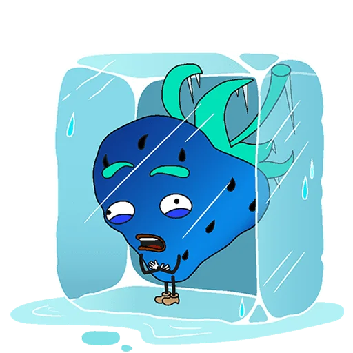 🥶 Стикер «Клубника и Морж Без Текста» для Telegram