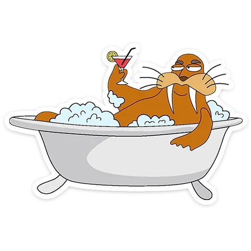 🍸 Стикер «Клубника и Морж» для Telegram
