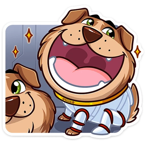 👩‍🚀 Стикер «Астропёс Стрелка» для Telegram
