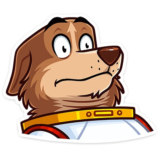 👩‍🚀 Стикер «Астропёс Стрелка» для Telegram