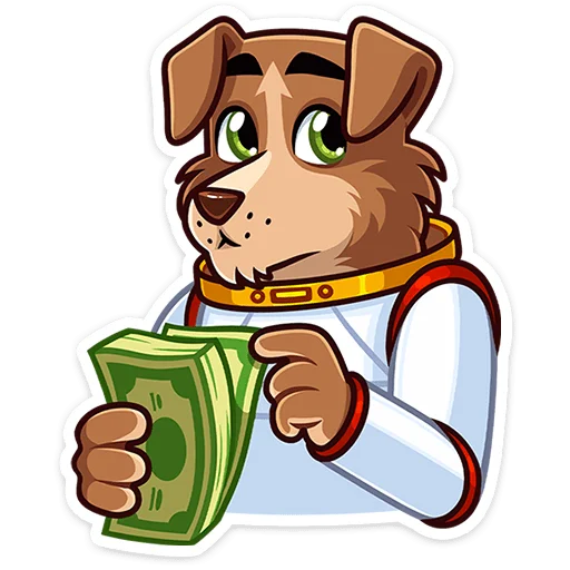 👩‍🚀 Стикер «Астропёс Стрелка» для Telegram