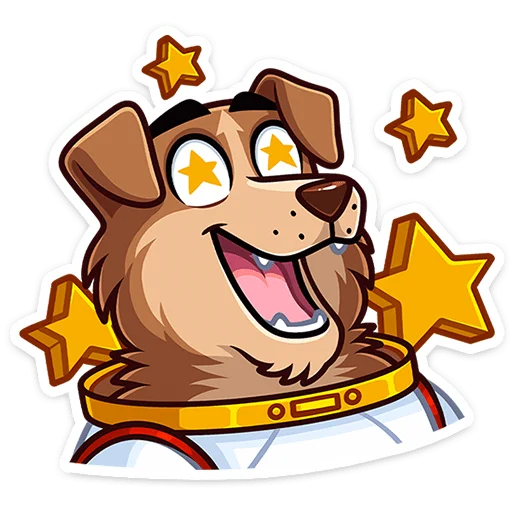 👩‍🚀 Стикер «Астропёс Стрелка» для Telegram