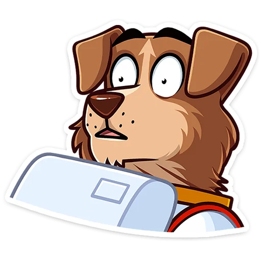 👩‍🚀 Стикер «Астропёс Стрелка» для Telegram