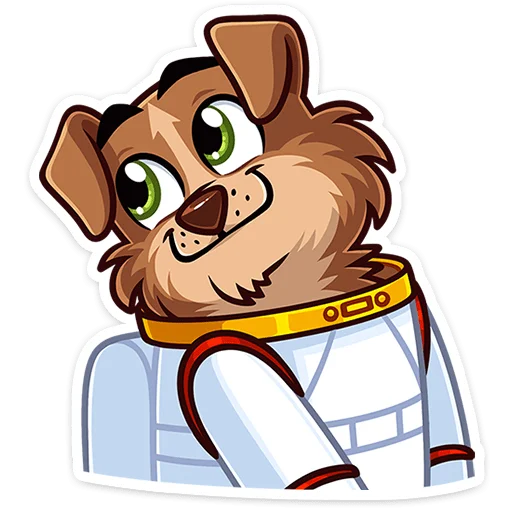 👩‍🚀 Стикер «Астропёс Стрелка» для Telegram