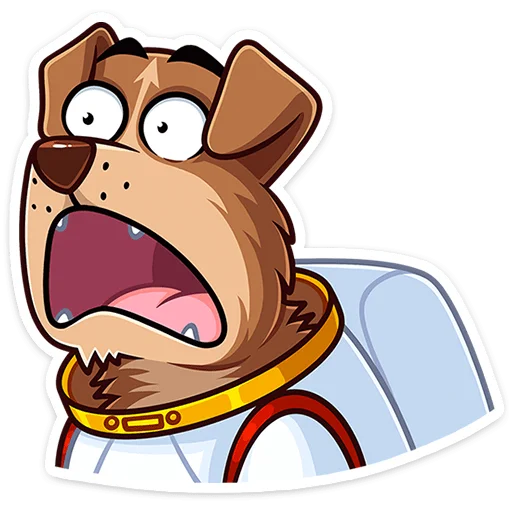 👩‍🚀 Стикер «Астропёс Стрелка» для Telegram