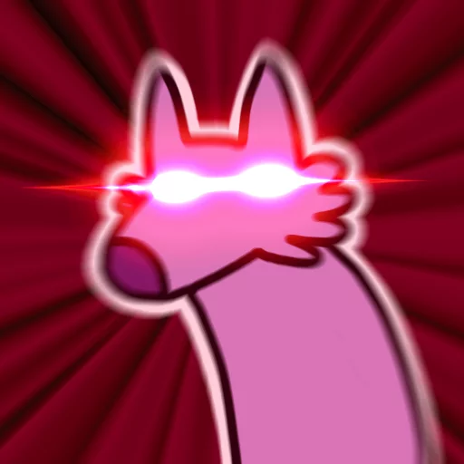 😮 Стикер «Stupid pink dog» для Telegram