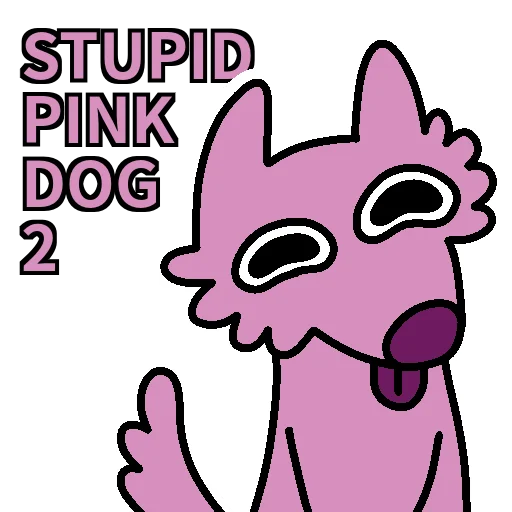 Стикерпак Stupid Pink Dog 2 для Telegram