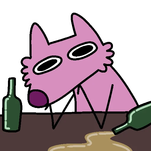 🍺 Стикер «Stupid Pink Dog 2» для Telegram