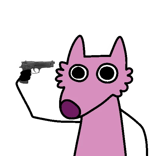 🔫 Стикер «Stupid Pink Dog 2» для Telegram