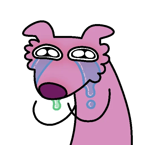 😭 Стикер «Stupid Pink Dog 2» для Telegram