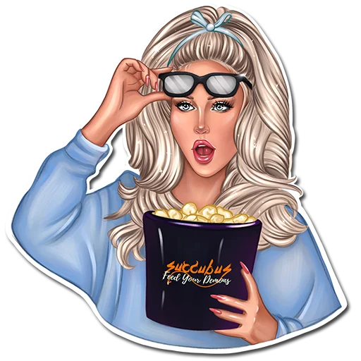 😱 Стикер «SUCCUBUS BLONDE» для Telegram