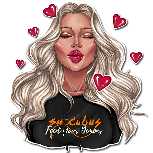 😘 Стикер «SUCCUBUS BLONDE» для Telegram