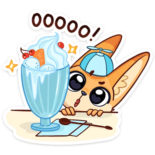 🍦 Стикер «Солнечный денёк Фикс в наборе Беззаботное лето» для Telegram