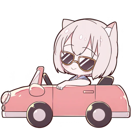 🚗 Стикер «Летняя Мининеко» для Telegram