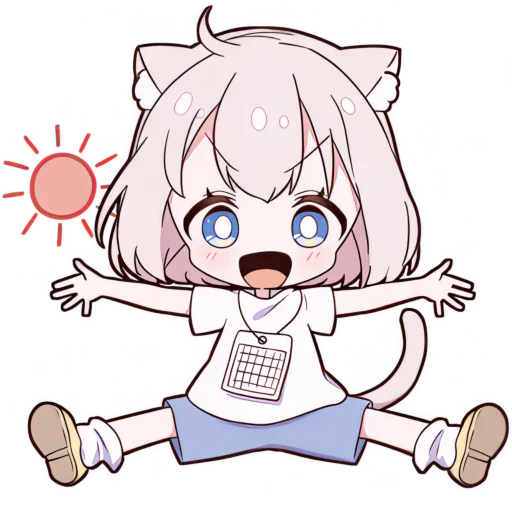 ☀️ Стикер «Летняя Мининеко» для Telegram