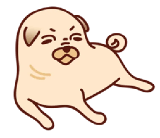 Стикерпак Sundae the Pug для Telegram