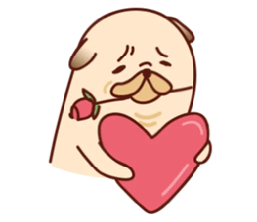 ❤️ Стикер «Sundae the Pug» для Telegram