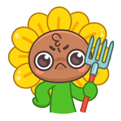 Стикер 9 🤩Sunflower emoji - ну очень миленький Подсолнух 😍