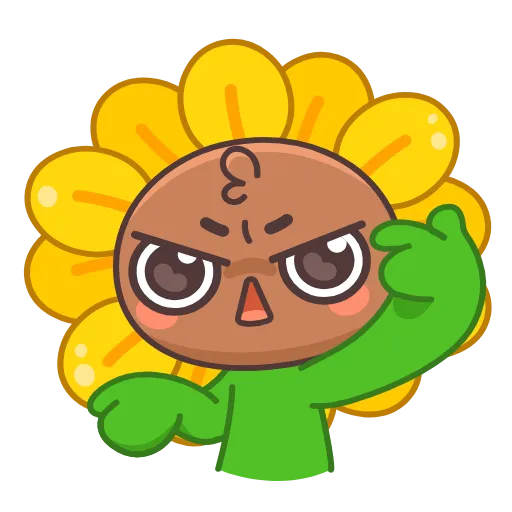 Стикер 6 🤩Sunflower emoji - ну очень миленький Подсолнух 😍