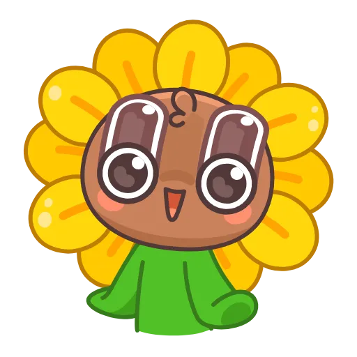 Стикер 24 🤩Sunflower emoji - ну очень миленький Подсолнух 😍