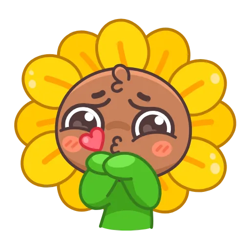 Стикер 2 🤩Sunflower emoji - ну очень миленький Подсолнух 😍