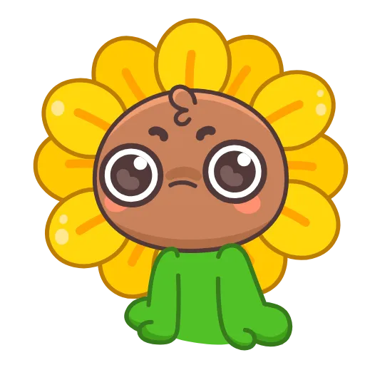 Стикер 18 🤩Sunflower emoji - ну очень миленький Подсолнух 😍