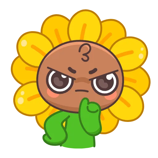 Стикер 22 🤩Sunflower emoji - ну очень миленький Подсолнух 😍