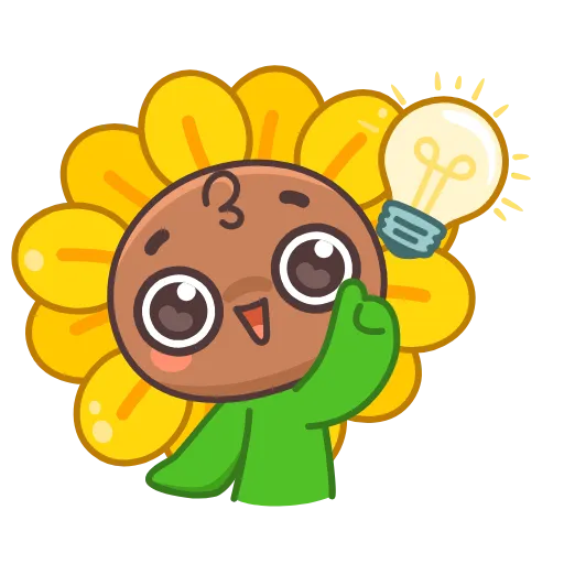 Стикер 8 🤩Sunflower emoji - ну очень миленький Подсолнух 😍