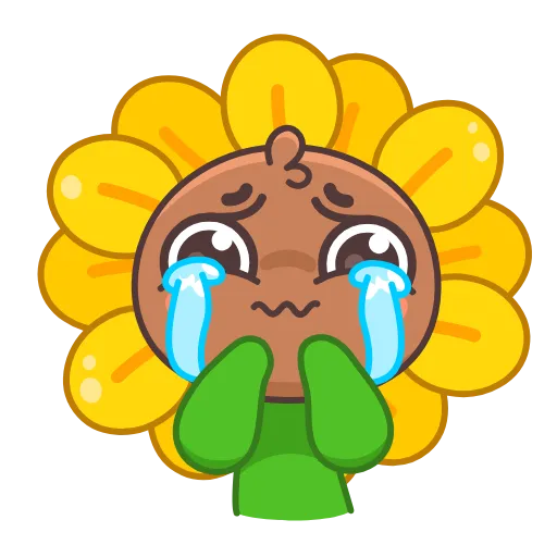 Стикер 11 🤩Sunflower emoji - ну очень миленький Подсолнух 😍