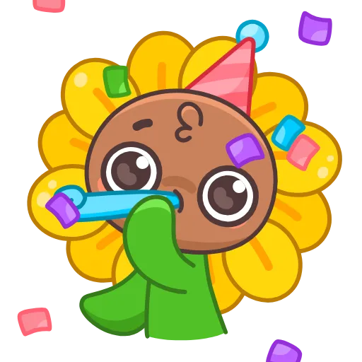 Стикер 5 🤩Sunflower emoji - ну очень миленький Подсолнух 😍
