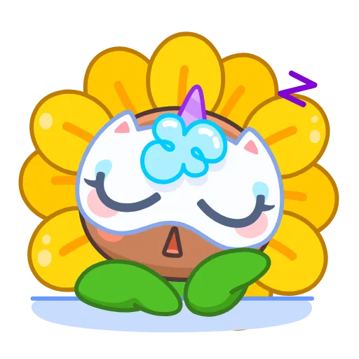Стикер 4 🤩Sunflower emoji - ну очень миленький Подсолнух 😍