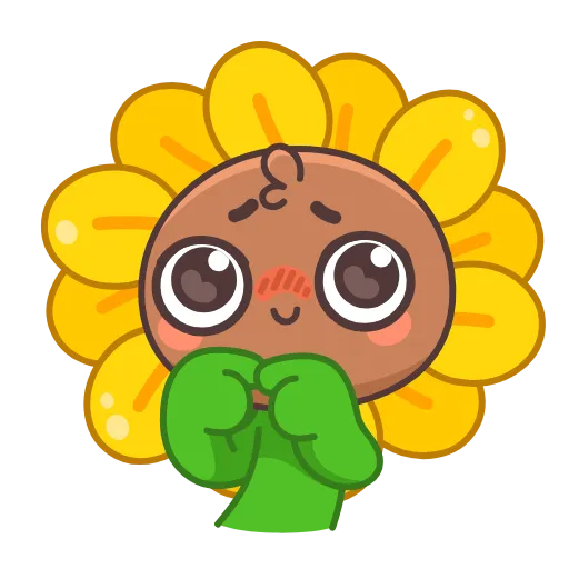 Стикер 16 🤩Sunflower emoji - ну очень миленький Подсолнух 😍