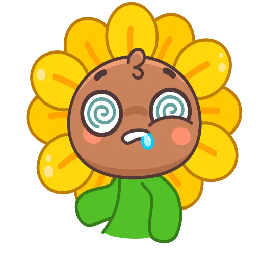 Стикер 17 🤩Sunflower emoji - ну очень миленький Подсолнух 😍