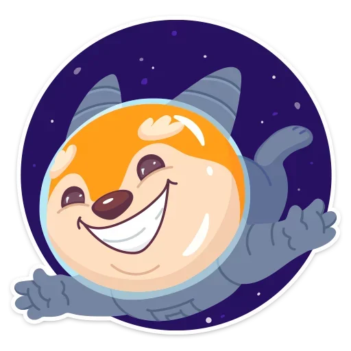 👩‍🚀 Стикер «Пёсик Санни» для Telegram