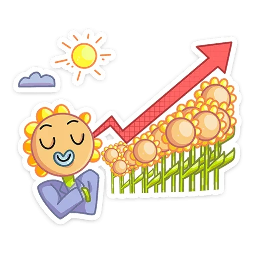 📈 Стикер «Санни» для Telegram